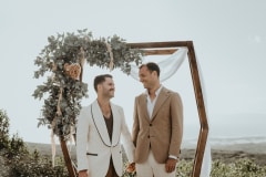 jonas and ben at their nature reserve wedding