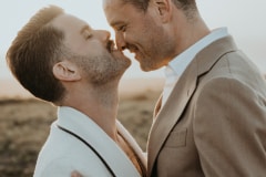 ben and jonas together at their grootbos nature reserve wedding