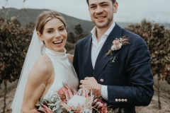 chloe and adam photographed during their vineyard wedding