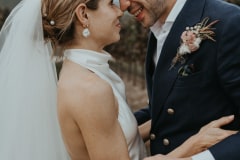 chloe and adam, destination wedding couple at newstead vineyards