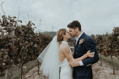 wedding portrait of chloe and adam at newstead vineyards