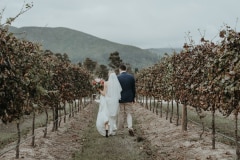 adam and chloe photographed at newstead vineyards destination wedding