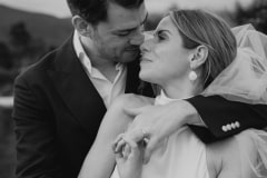 adam and chloe at newstead vineyards on their wedding day
