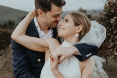 chloe and adam's wedding portrait at newstead vineyards