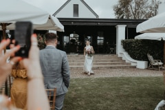 an early frame from chloe and adam's newstead vineyards wedding