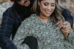 Engagement shoot portrait of Gillian and Eddie at Robberg