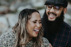 Eddie and Gillian during their engagement shoot at Robberg