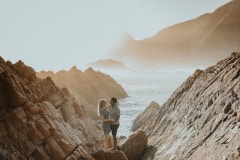 Jurgita and Karabo photographed on their adventure shoot in Harkerville