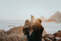 Jurgita and Karabo photographed on their adventure shoot in Harkerville