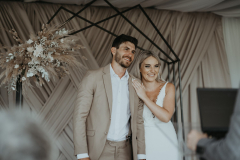 a portrait of megan and juan at their port elizabeth wedding