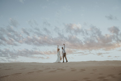 megan and juan at the end of their port elizabeth wedding