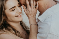 shannon and dusty together at keurboomstrand during their engagement shoot