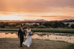 Sharlize and Adriaan on their wedding day at Kay and Monty