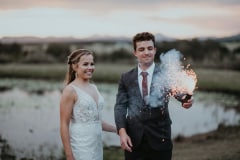 Sharlize and Adriaan as a married couple at Kay and Monty