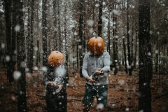 Couple portrait of Sharyn and Tez at the Halloween shoot