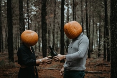 Sharyn and Tez photographed for their Halloween couple session