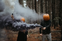 Sharyn and Tez photographed for a Halloween couple shoot