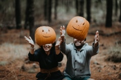 Halloween couple shoot portrait of Sharyn and Tez in Plettenberg Bay