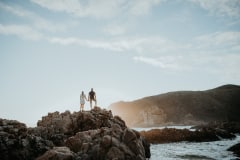 Engagement shoot portrait of Talia and Brad at Knysna Heads