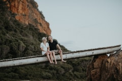 Engagement session portrait of Talia and Brad, Knysna Heads